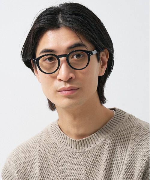  「【WEB限定】ボストン型 クリアレンズサングラス｜黒縁フレーム｜紫外線対策｜Zoff UV (UV100%カット)」|サングラス|