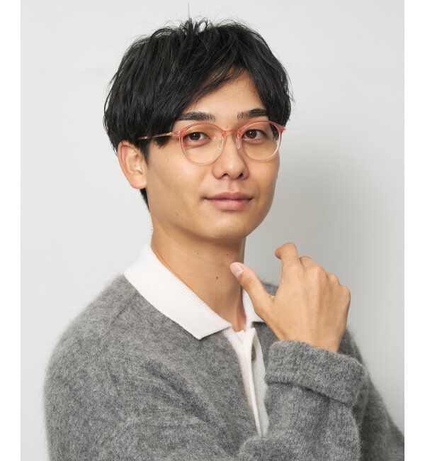  「ボストン型 メガネ 軽量 大人可愛い おうちメガネ 伊達メガネ レンズ交換券付」|メガネ|レッド