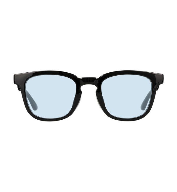  「ウェリントン型 折りたたみ式 サングラス | 専用ケース付 カラーレンズ 太縁フレーム 紫外線防止 UVカット」|サングラス|ブラック