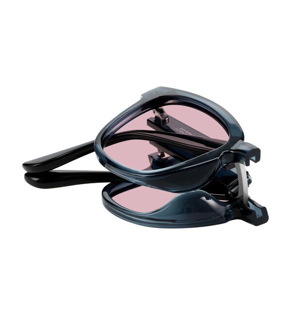  「ウェリントン型 折りたたみ式 サングラス | 専用ケース付 カラーレンズ 太縁フレーム 紫外線防止 UVカット」|サングラス|