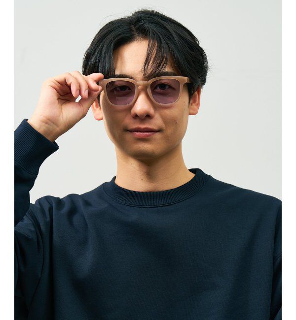  「ウェリントン型 折りたたみ式 サングラス | 専用ケース付 カラーレンズ 太縁フレーム 紫外線防止 UVカット」|サングラス|