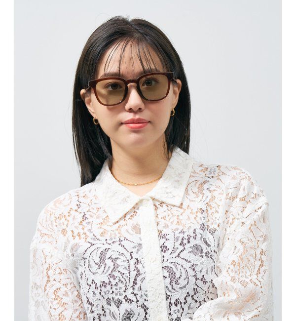  「ウェリントン型 折りたたみ式 サングラス | 専用ケース付 カラーレンズ 太縁フレーム 紫外線防止 UVカット」|サングラス|