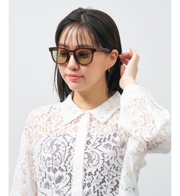  「ウェリントン型 折りたたみ式 サングラス | 専用ケース付 カラーレンズ 太縁フレーム 紫外線防止 UVカット」|サングラス|