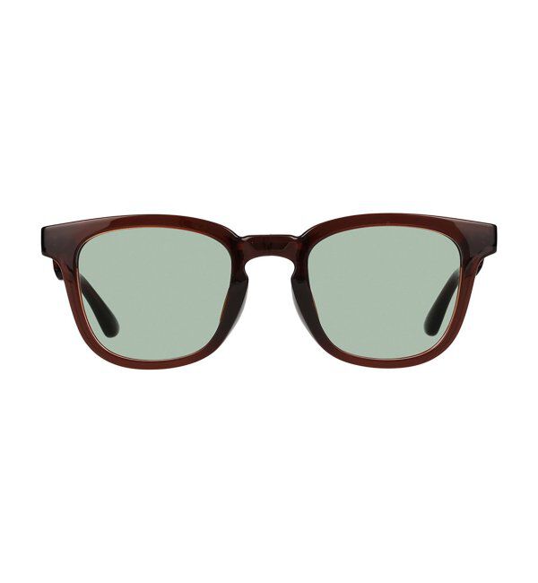  「ウェリントン型 折りたたみ式 サングラス | 専用ケース付 カラーレンズ 太縁フレーム 紫外線防止 UVカット」|サングラス|薄ブラウン2