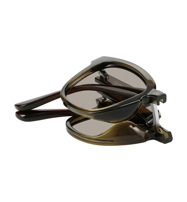  「ウェリントン型 折りたたみ式 サングラス | 専用ケース付 カラーレンズ 太縁フレーム 紫外線防止 UVカット」|サングラス|