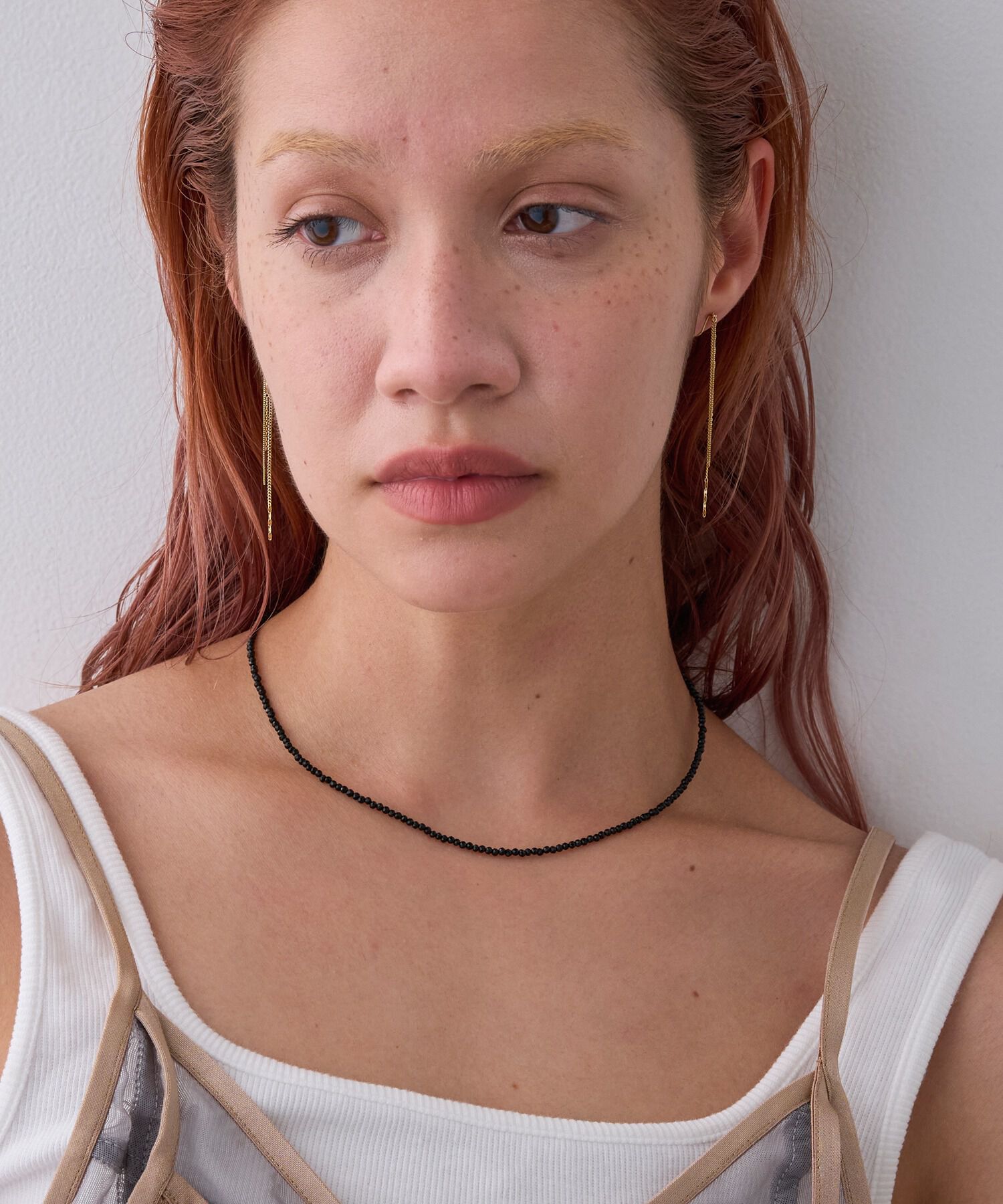 JUPITER「天然石ビーズネックレス/金属アレルギー対応/ニッケルフリー　オニキス」|ネックレス|