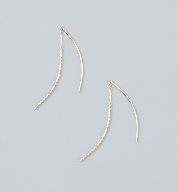 Phoebe「【K10】クロスラインアメリカンピアス／BOX＆ショッパーつき」|ピアス|ゴールド