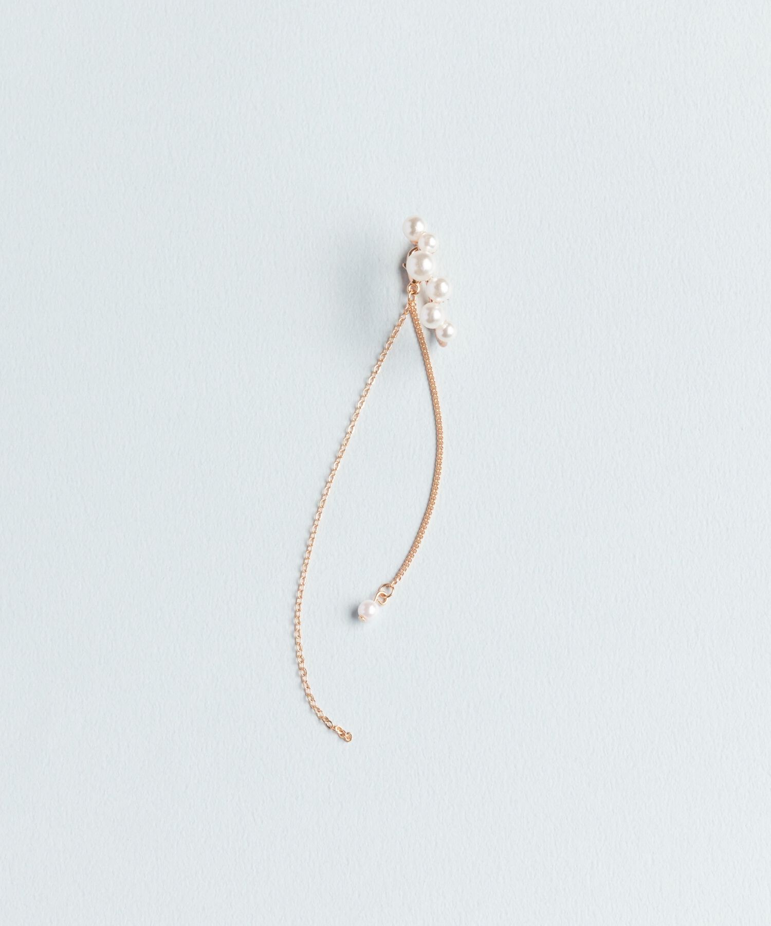 Phoebe「2wayデコラティブパールチェーンイヤーカフ　ローズゴールド」|イヤーカフ|