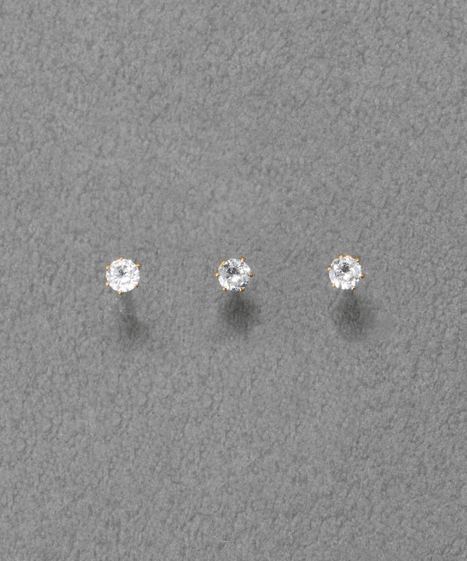 Phoebe「【金属アレルギー対応】3setビジューピアス　ゴールド/サージカルステンレス」|ピアス|ゴールド