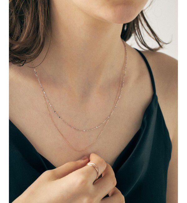 ete「[ミストピンク] K10 レイヤード ネックレス バイカラー」|ネックレス|