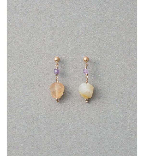 ete「ナチュラルストーン ツイストカット ピアス」|ピアス|C