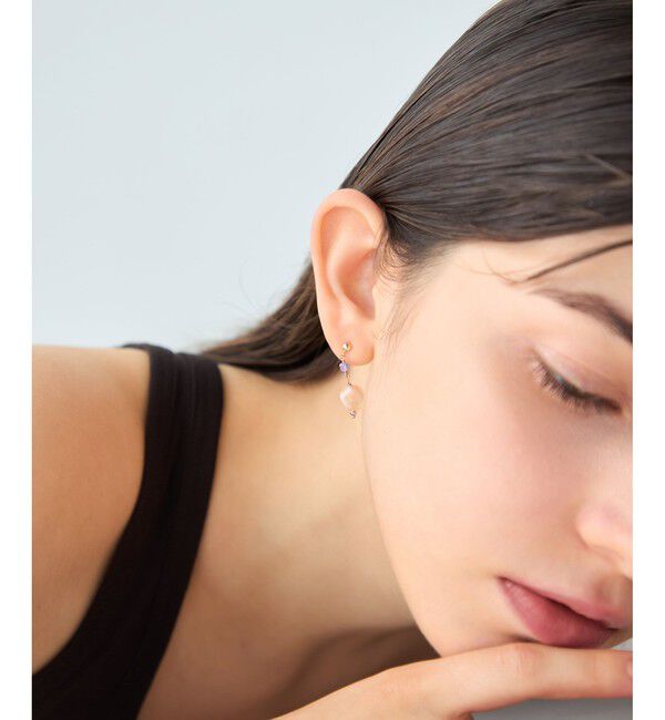 ete「ナチュラルストーン ツイストカット ピアス」|ピアス|