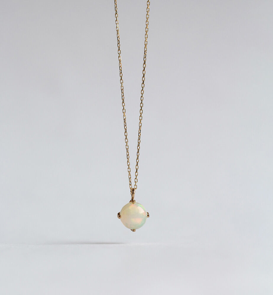  「オパール ラウンド ネックレス | K10YG」|ネックレス|K10 イエローゴールド