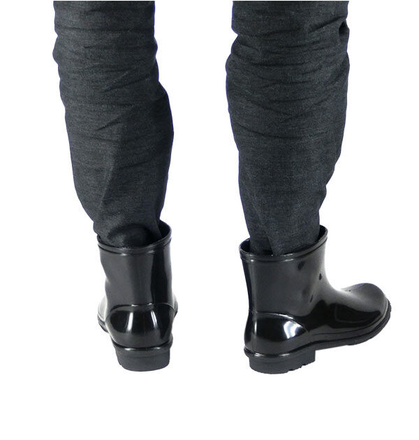 BACKYARD FAMILY「レインブーツ 通販 男性 メンズ 黒 ブラック ちょっとブーツ ショートレインブーツ 作業靴 雨靴」|レインシューズ|