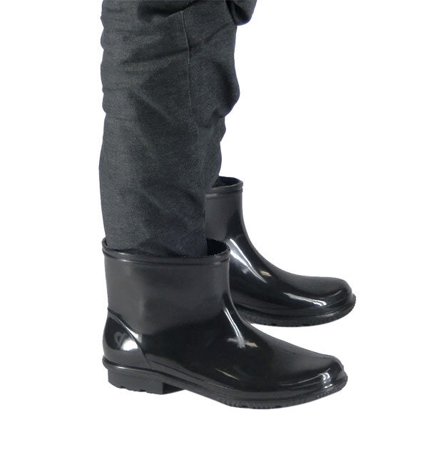 BACKYARD FAMILY「レインブーツ 通販 男性 メンズ 黒 ブラック ちょっとブーツ ショートレインブーツ 作業靴 雨靴」|レインシューズ|