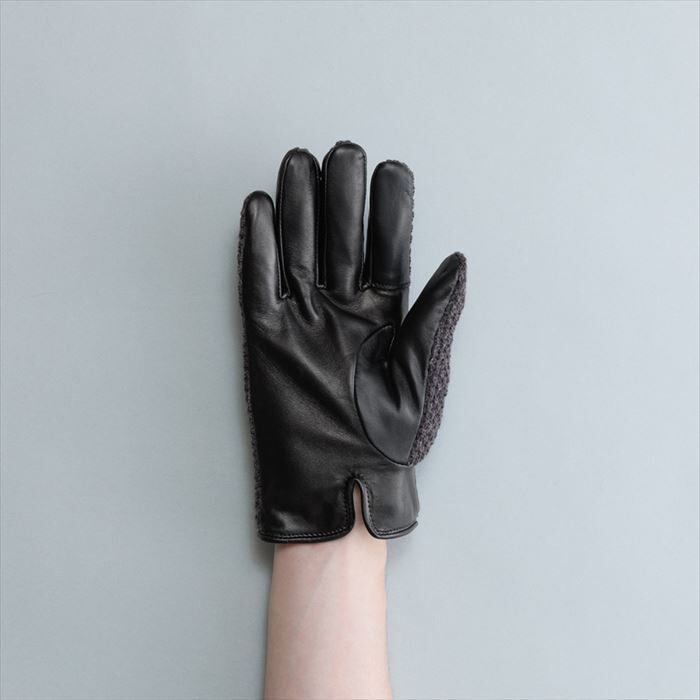 BACKYARD FAMILY「クロダ 手袋 メンズ 通販 グローブ 手ぶくろ おしゃれ 鹿の子編み ニット レザー 革」|手袋|