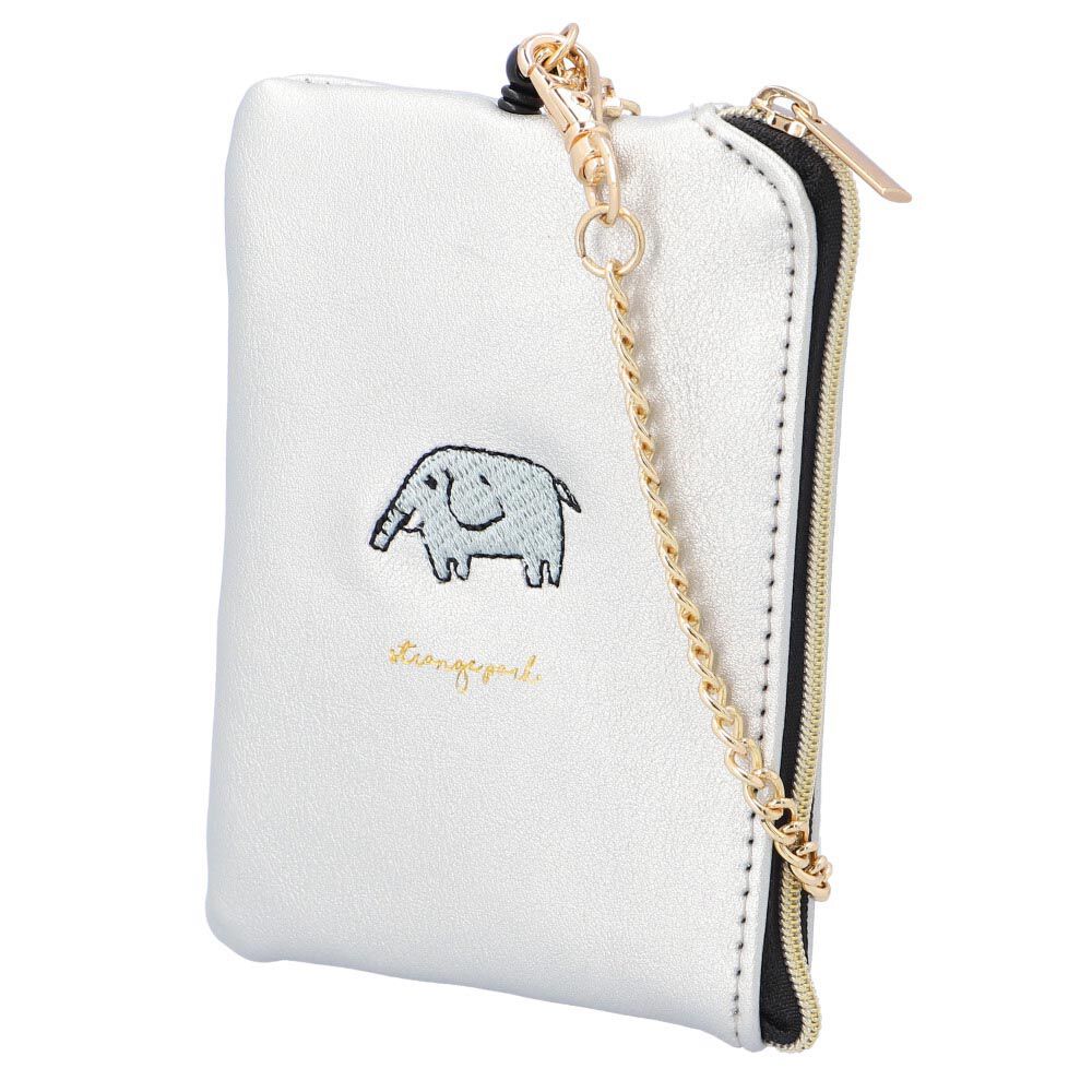 BACKYARD FAMILY「コインケース キーリング付 通販 小銭入れ 小物入れ ポーチ リール付き 財布 サイフ さいふ」|コインケース|シルバー1