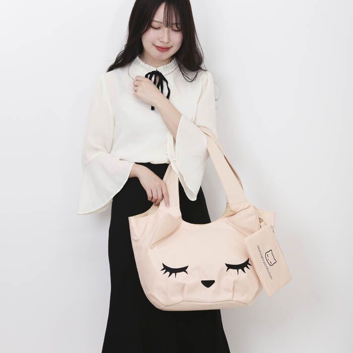 BACKYARD FAMILY「トートバッグ 猫 通販 トートバック 肩掛けバッグ 肩掛けカバン レディース ポーチ付き ナイロン」|トートバッグ|