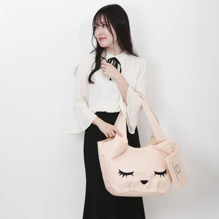 BACKYARD FAMILY「トートバッグ 猫 通販 トートバック 肩掛けバッグ 肩掛けカバン レディース ポーチ付き ナイロン」|トートバッグ|