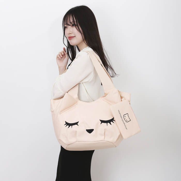 BACKYARD FAMILY「トートバッグ 猫 通販 トートバック 肩掛けバッグ 肩掛けカバン レディース ポーチ付き ナイロン」|トートバッグ|