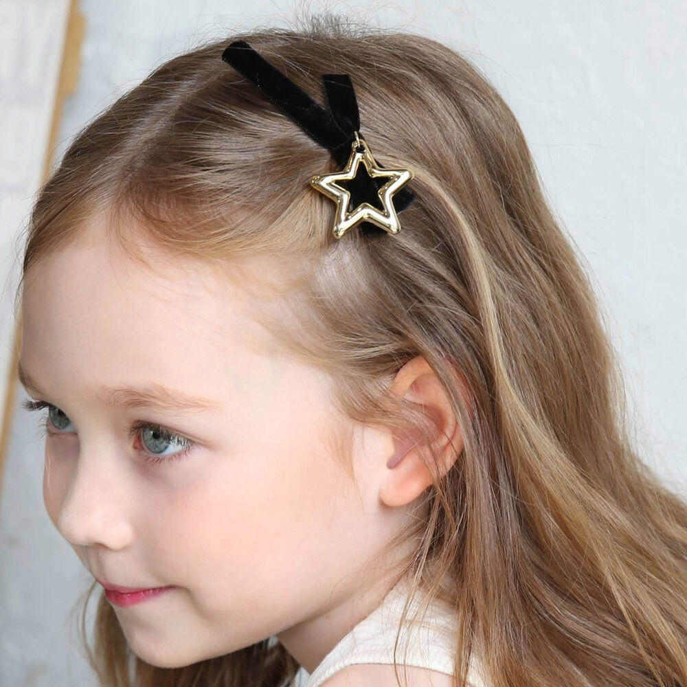 BACKYARD FAMILY「黒リボン ヘアクリップ 通販 ヘア クリップ ヘアピン 髪飾り 髪留め キッズ 女の子 子供」|その他|ゴールド2