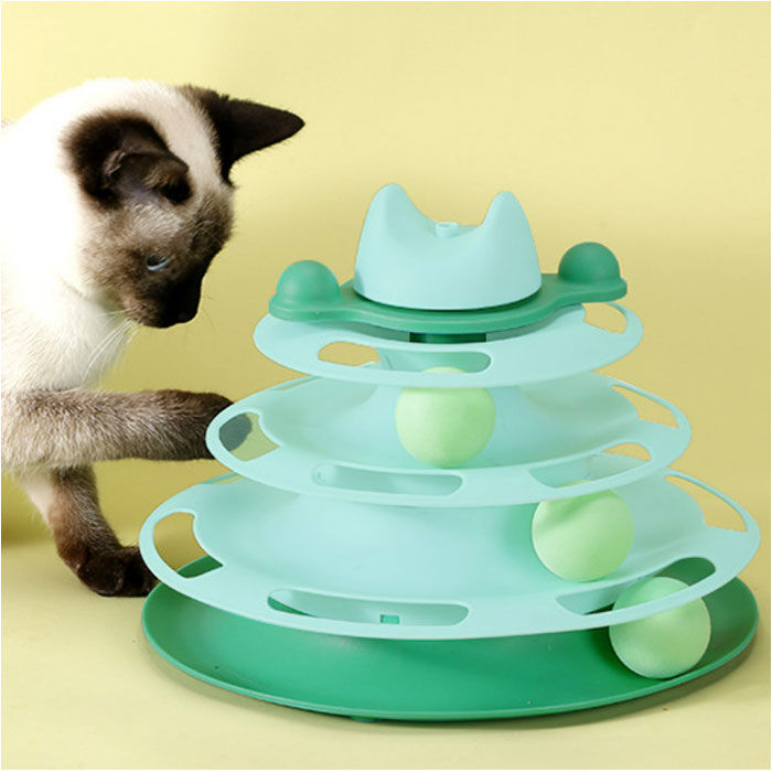 BACKYARD FAMILY「猫 おもちゃ ターンテーブル ボール 通販 猫じゃらし 遊ぶ盤 ボールトレイ 猫游び」|その他|