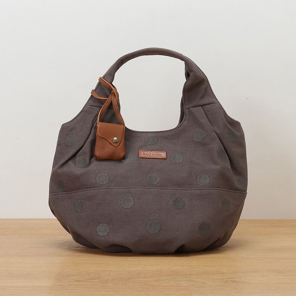 BACKYARD FAMILY「トートバッグ ドット toleur 通販 レディース ハンドバッグ コットンキャンバス 手提げ」|トートバッグ|グレー1