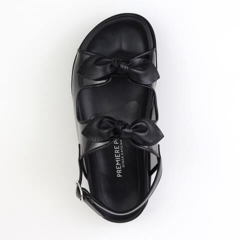 銀座かねまつ「KN250383PVCSTEBLK 【本革】【PREMIERE PORTE】フットベットサンダル」|サンダル|