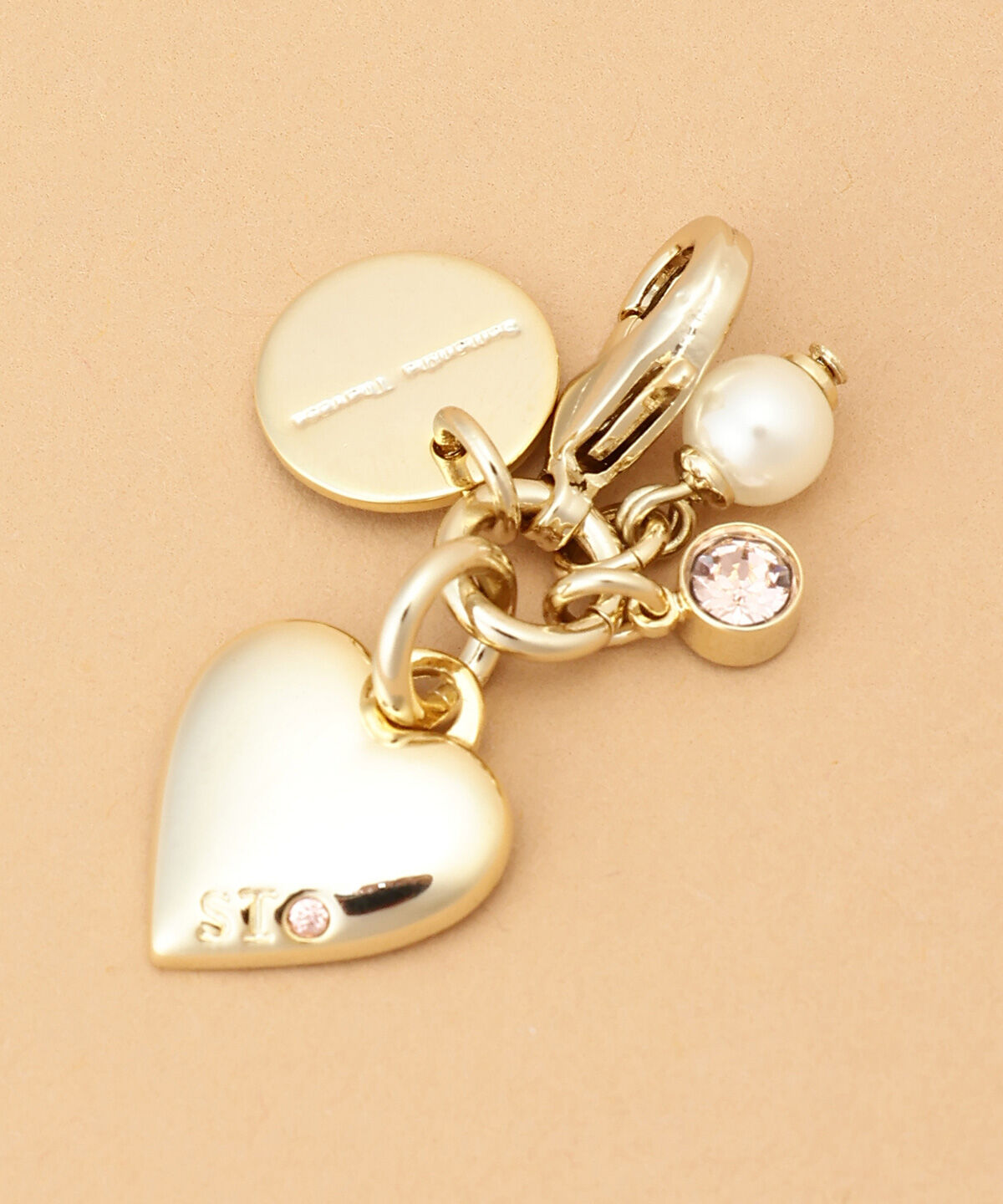 Samantha Thavasa「ゴールドハートファスナーチャーム」|チャーム・キーホルダー|ピンク