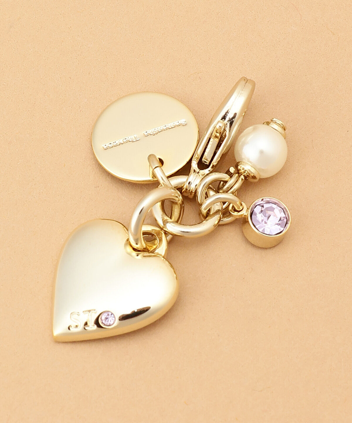 Samantha Thavasa「ゴールドハートファスナーチャーム」|チャーム・キーホルダー|ラベンダー