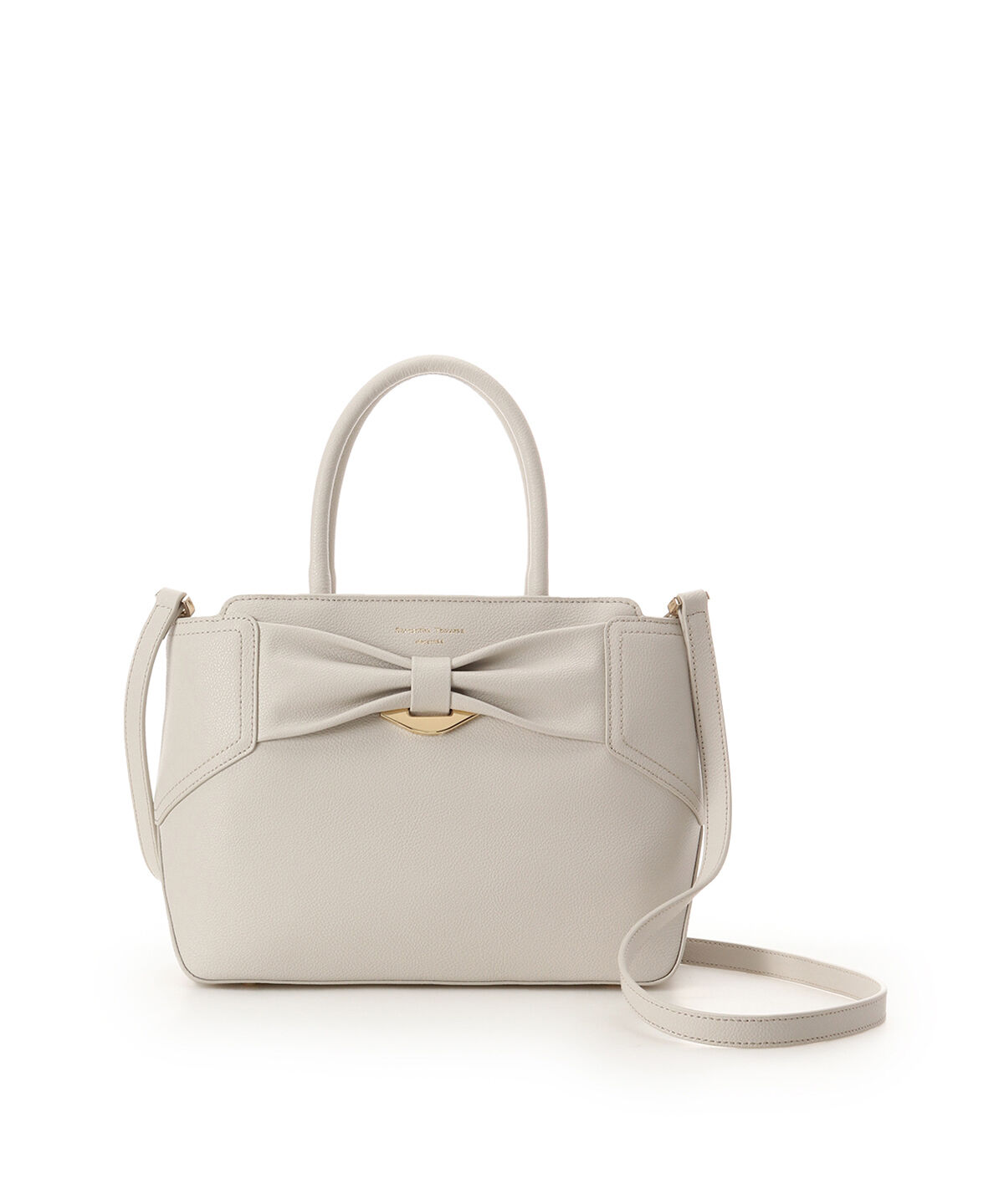 Samantha Thavasa「リボンモチーフ スプリットレザーハンドバッグ」|ハンドバッグ|ベージュ