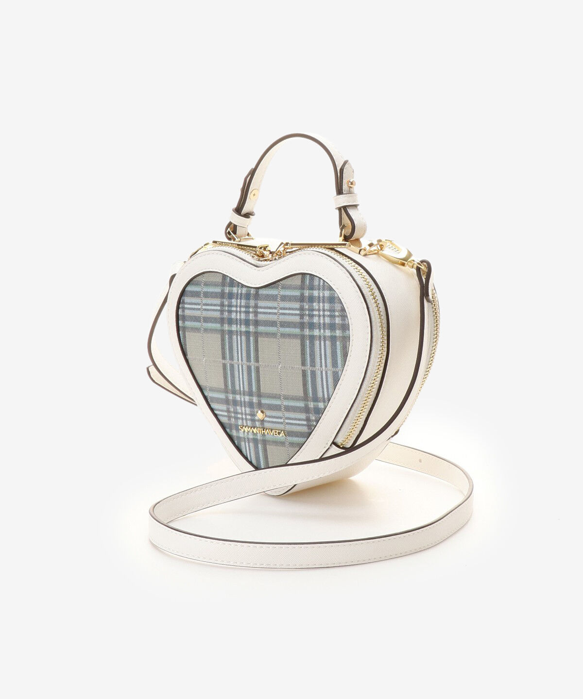 Samantha Vega「チェック柄ハートモチーフバッグ」|ハンドバッグ|