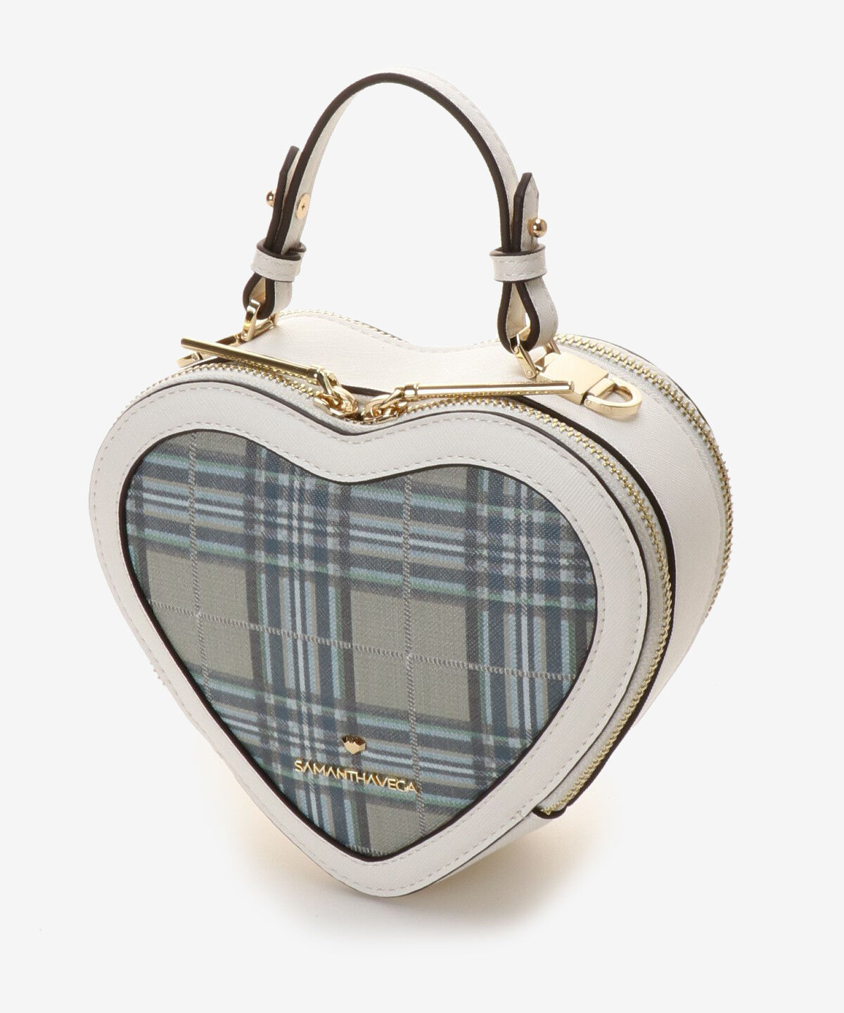 Samantha Vega「チェック柄ハートモチーフバッグ」|ハンドバッグ|