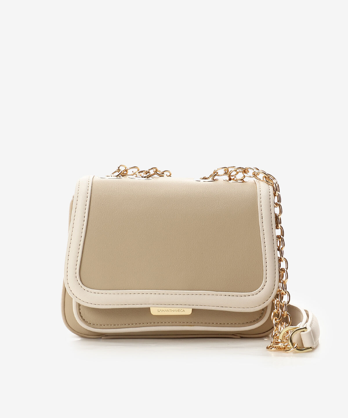 Samantha Vega「バイカラーチェーンショルダーバッグ」|ショルダー・メッセンジャー|グレージュ