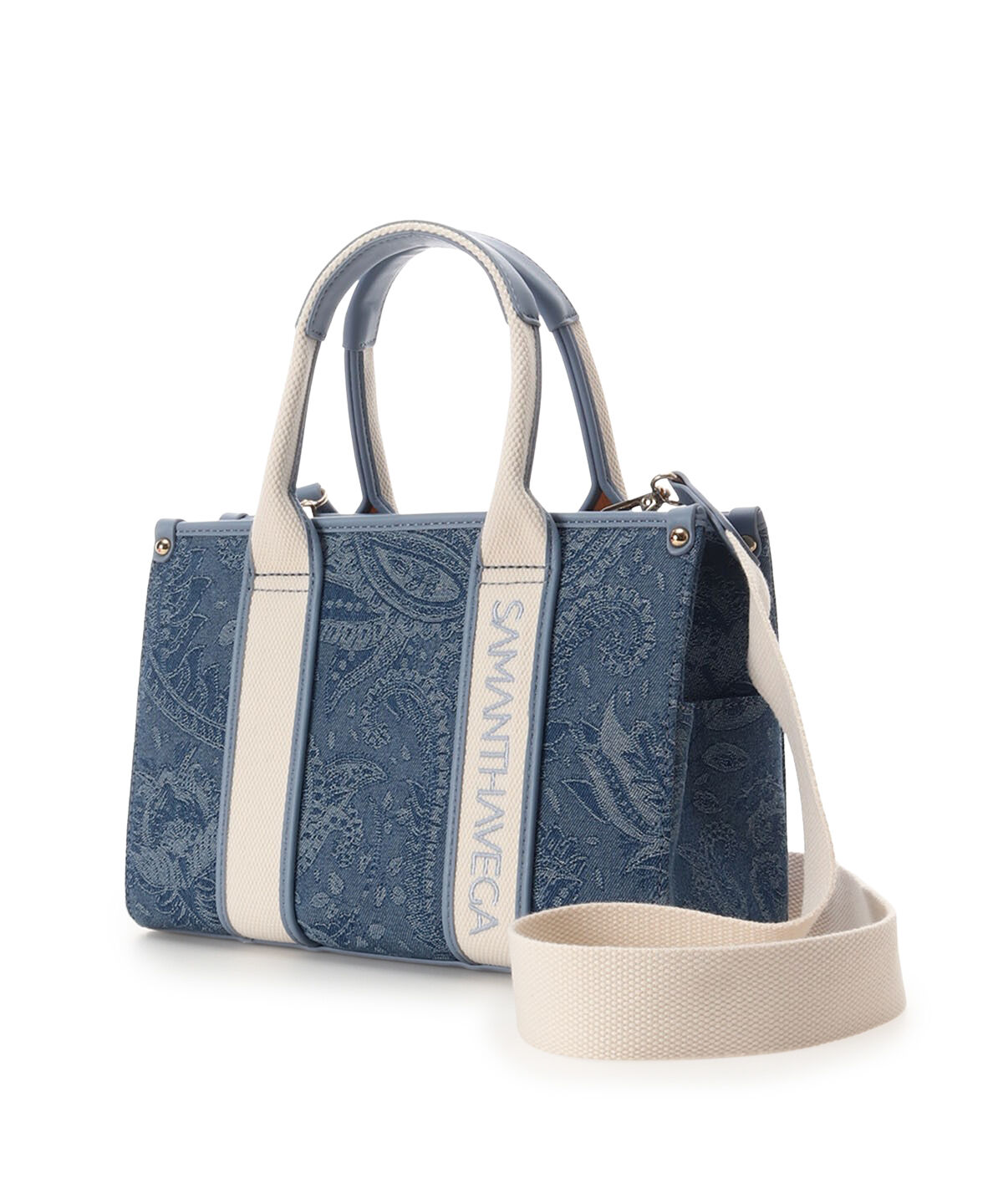 Samantha Vega「ロゴテープジャガード調トートバッグ（小）」|ハンドバッグ|