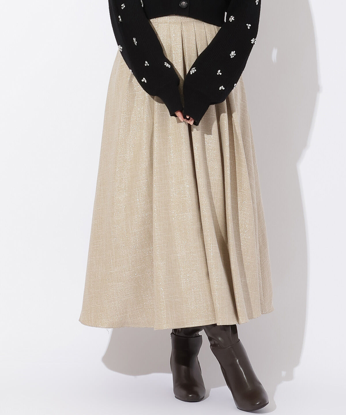 アンドクチュール「ラメツィードフレスカート」|フレア|