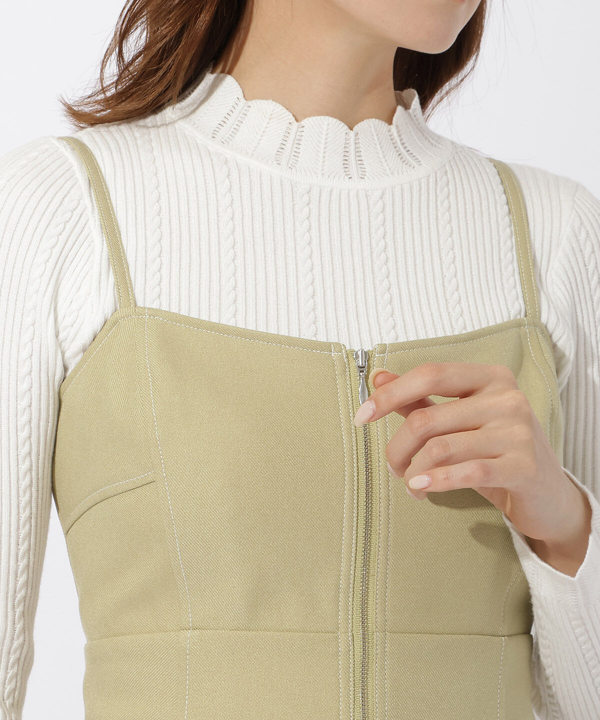 アンドクチュール「スカラネックプルオーバー＋ジップジャンスカ」|ワンピース|