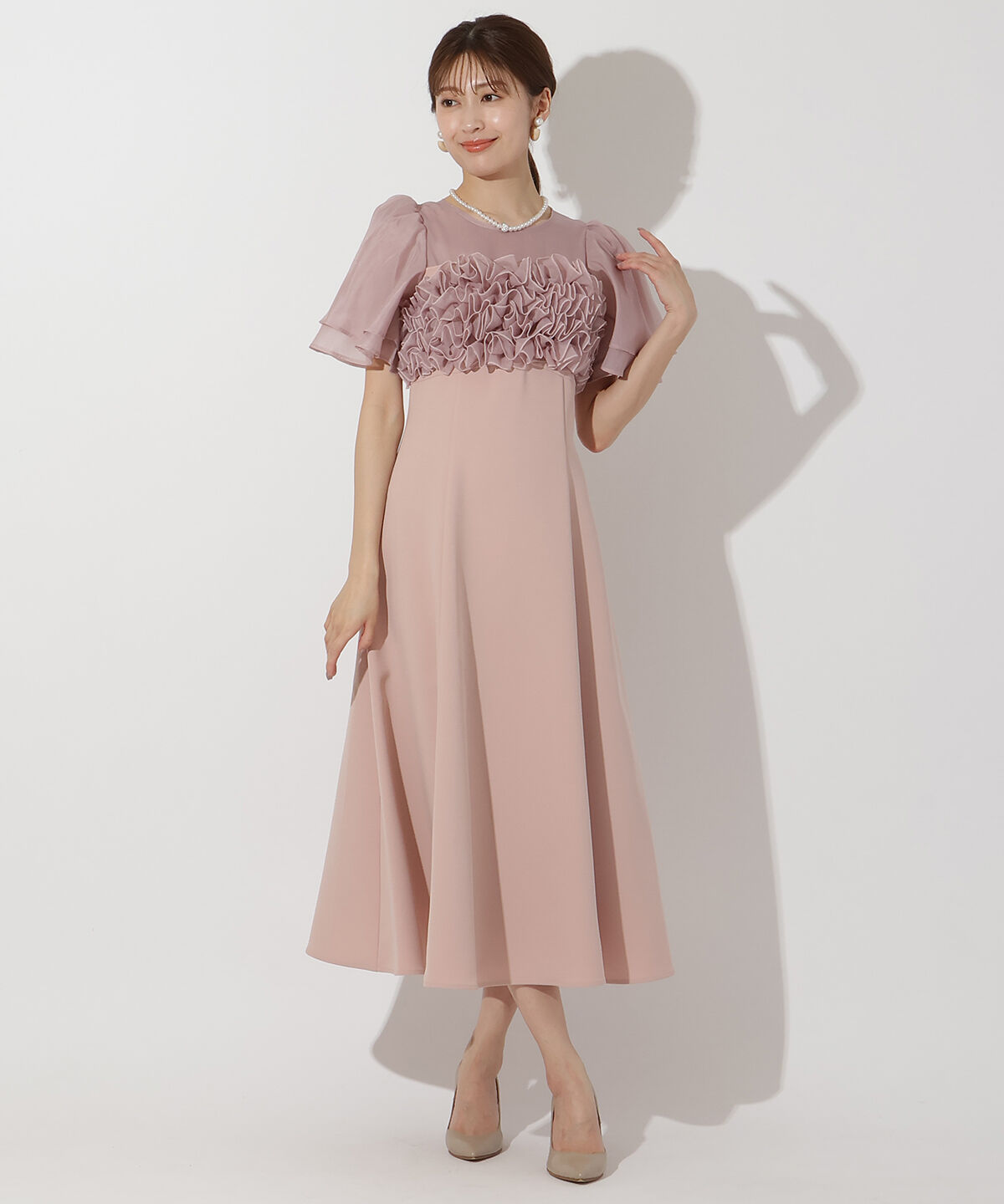 アンドクチュール「チュールフリルドレス」|ドレス|