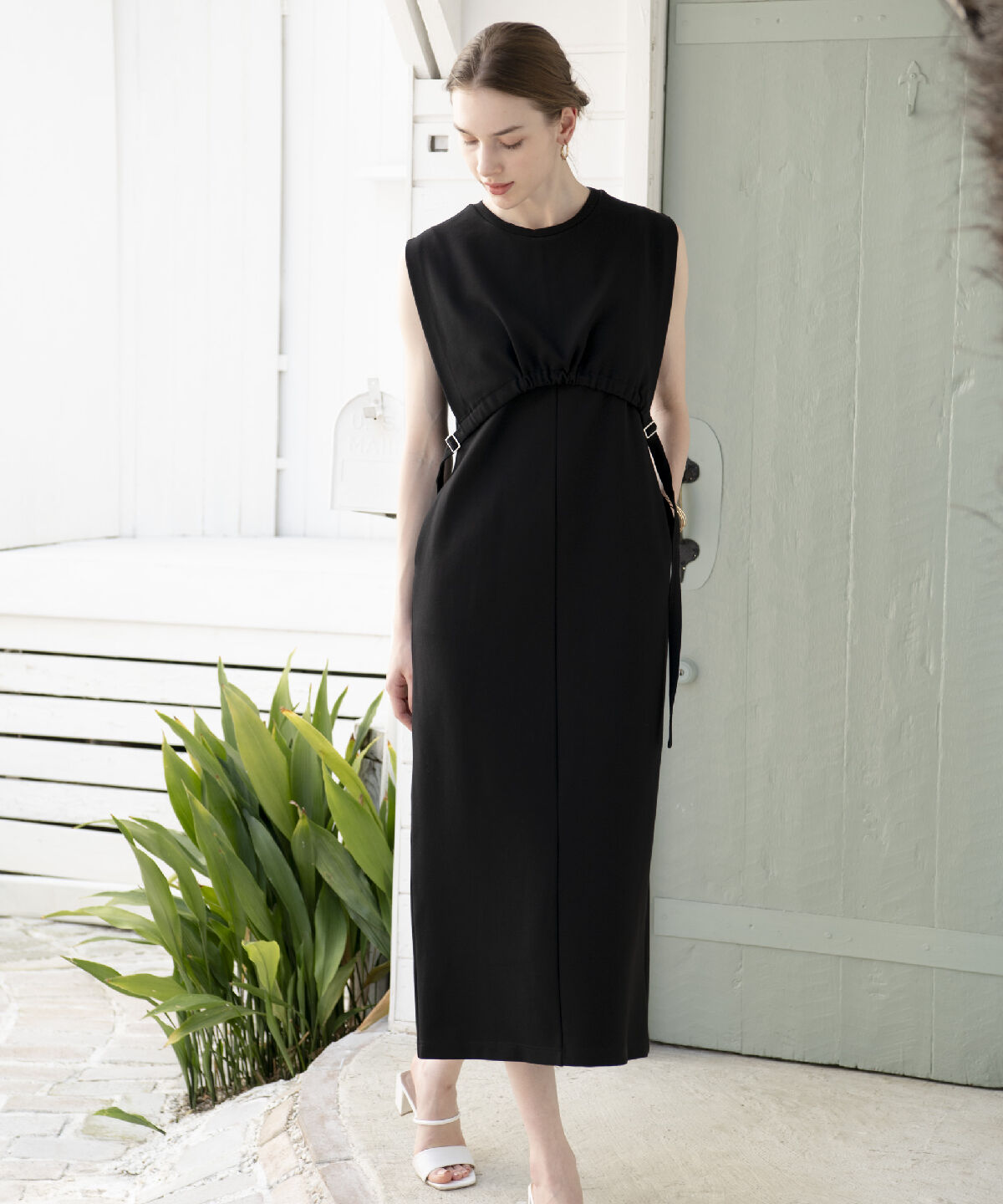 アンドクチュール「リラックスポンチワンピース」|ワンピース|ブラック