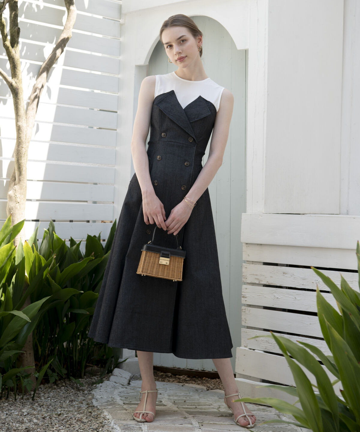 アンドクチュール「デニム切替トレンチワンピース」|ワンピース|