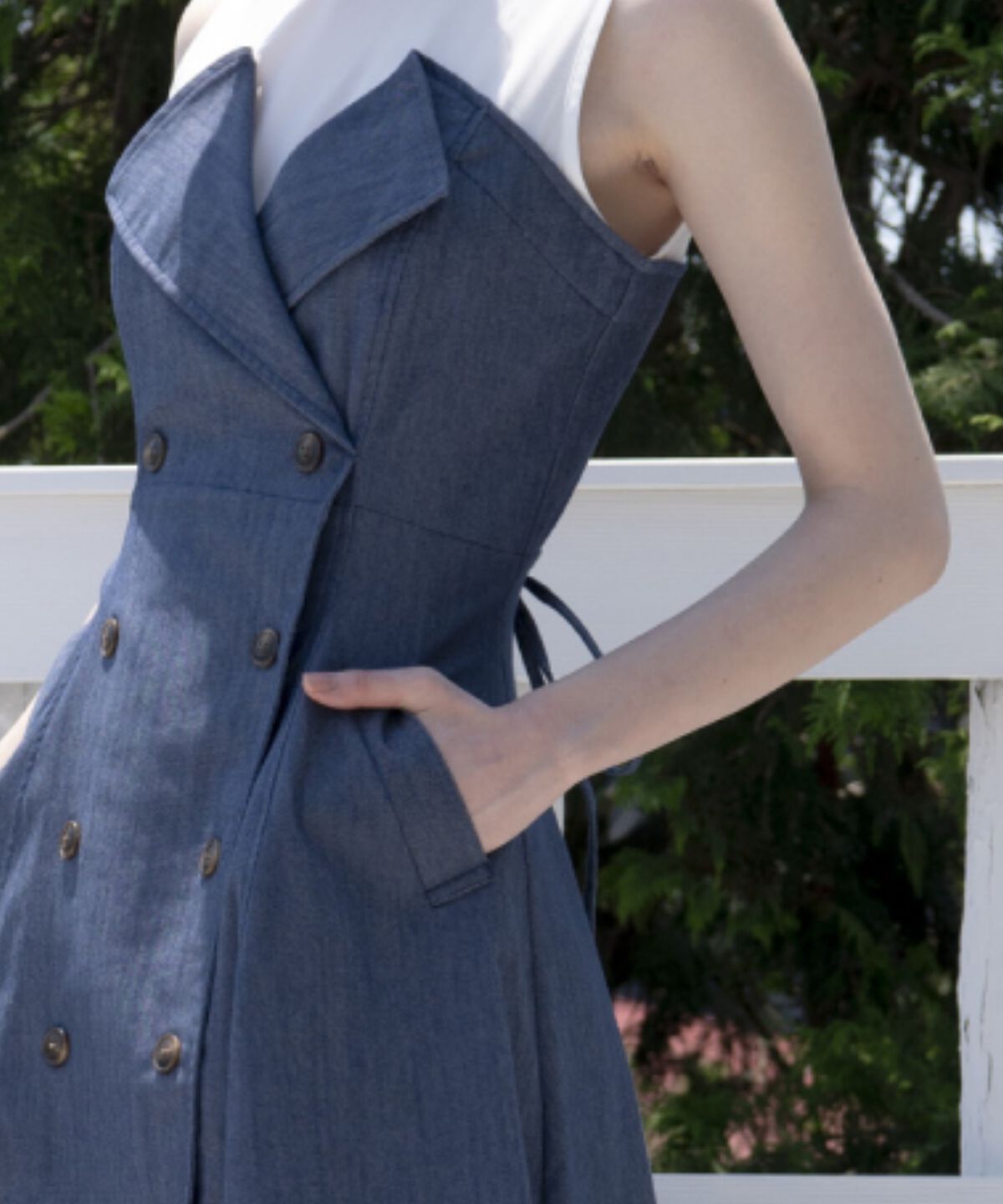 アンドクチュール「デニム切替トレンチワンピース」|ワンピース|