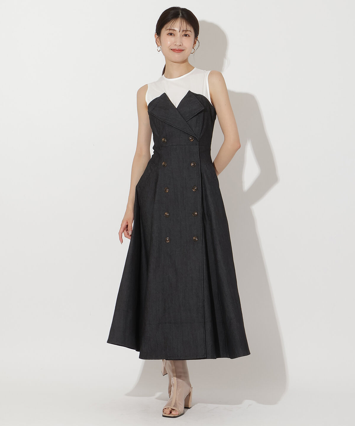 アンドクチュール「デニム切替トレンチワンピース」|ワンピース|