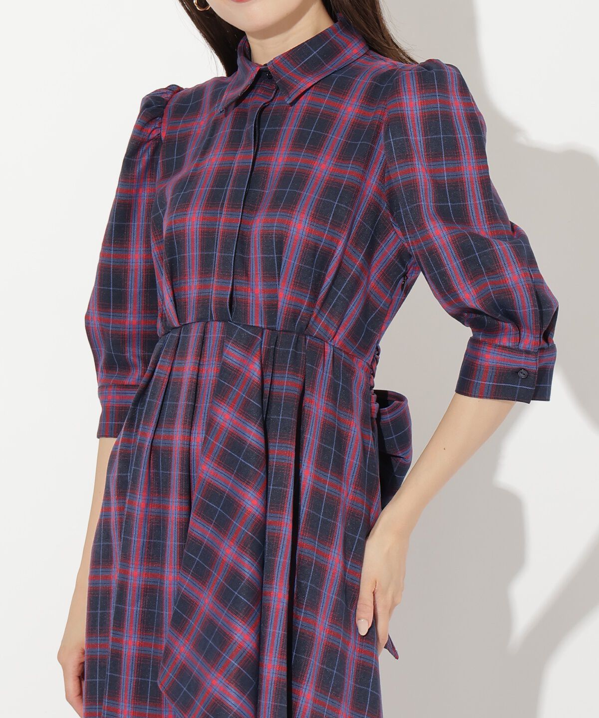 アンドクチュール「ラッフルフリルチェックワンピース」|ワンピース|