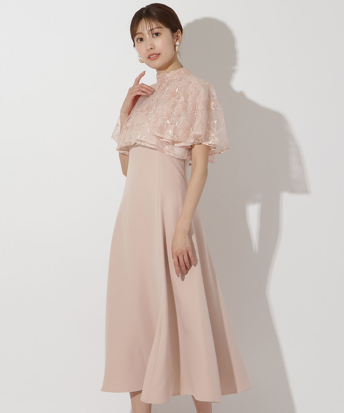 アンドクチュール「ラメフラワーチュールレイヤードドレス」|ドレス|