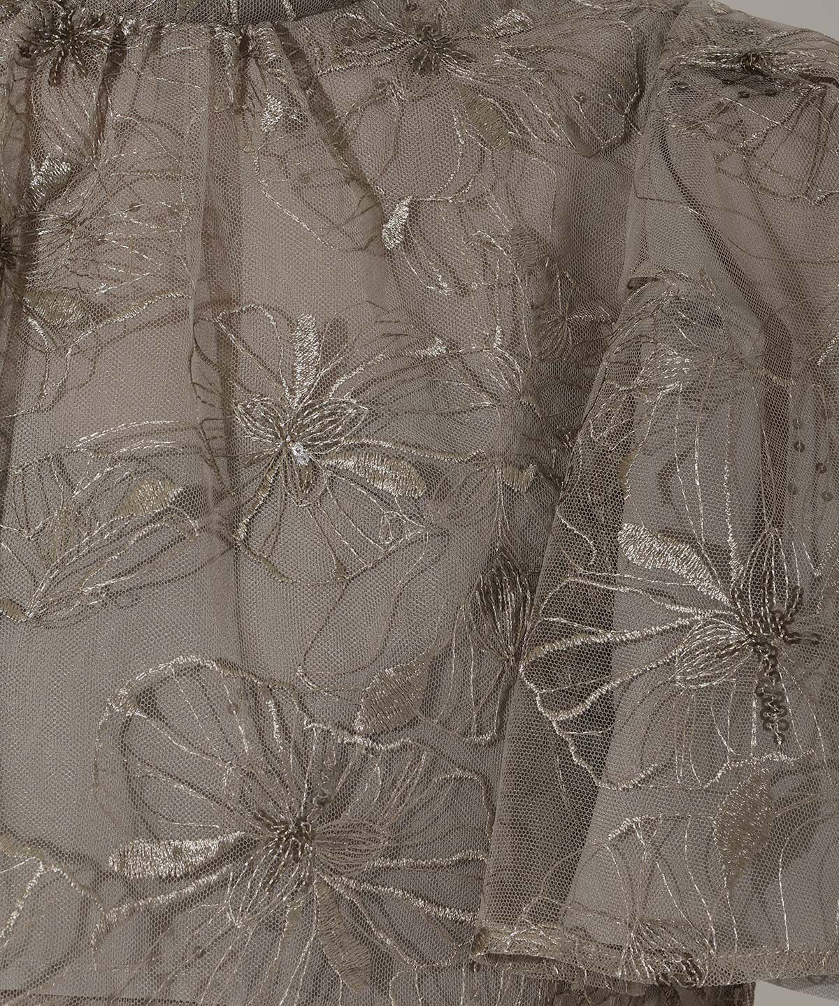 アンドクチュール「ラメフラワーチュールレイヤードドレス」|ドレス|