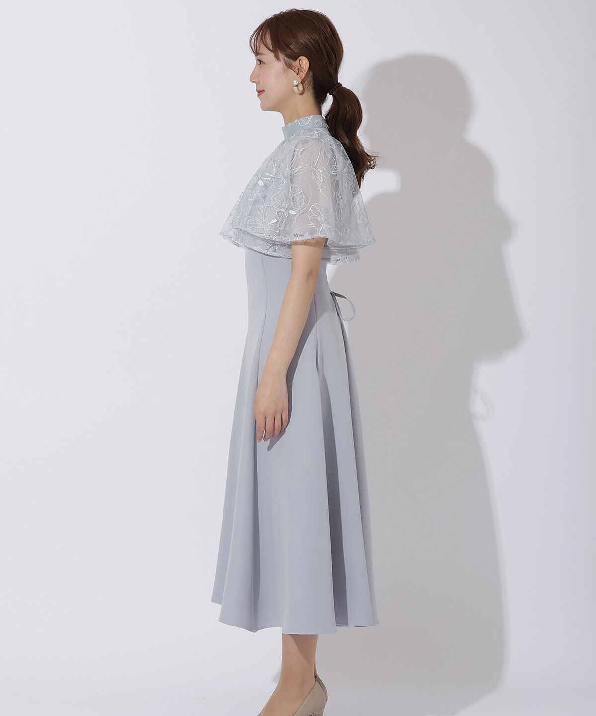 アンドクチュール「ラメフラワーチュールレイヤードドレス」|ドレス|