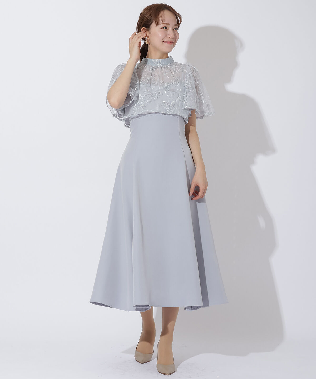 アンドクチュール「ラメフラワーチュールレイヤードドレス」|ドレス|