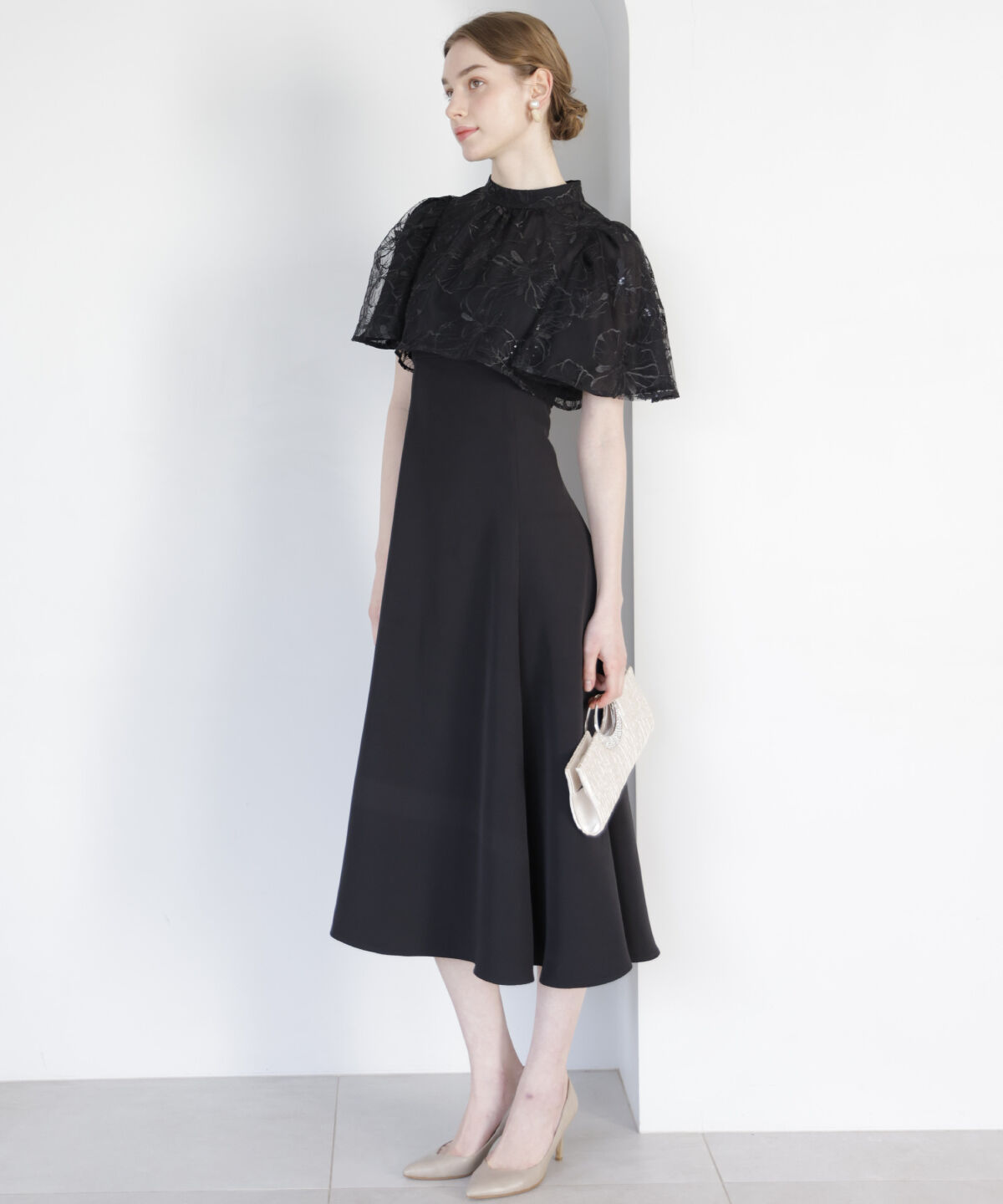 アンドクチュール「ラメフラワーチュールレイヤードドレス」|ドレス|