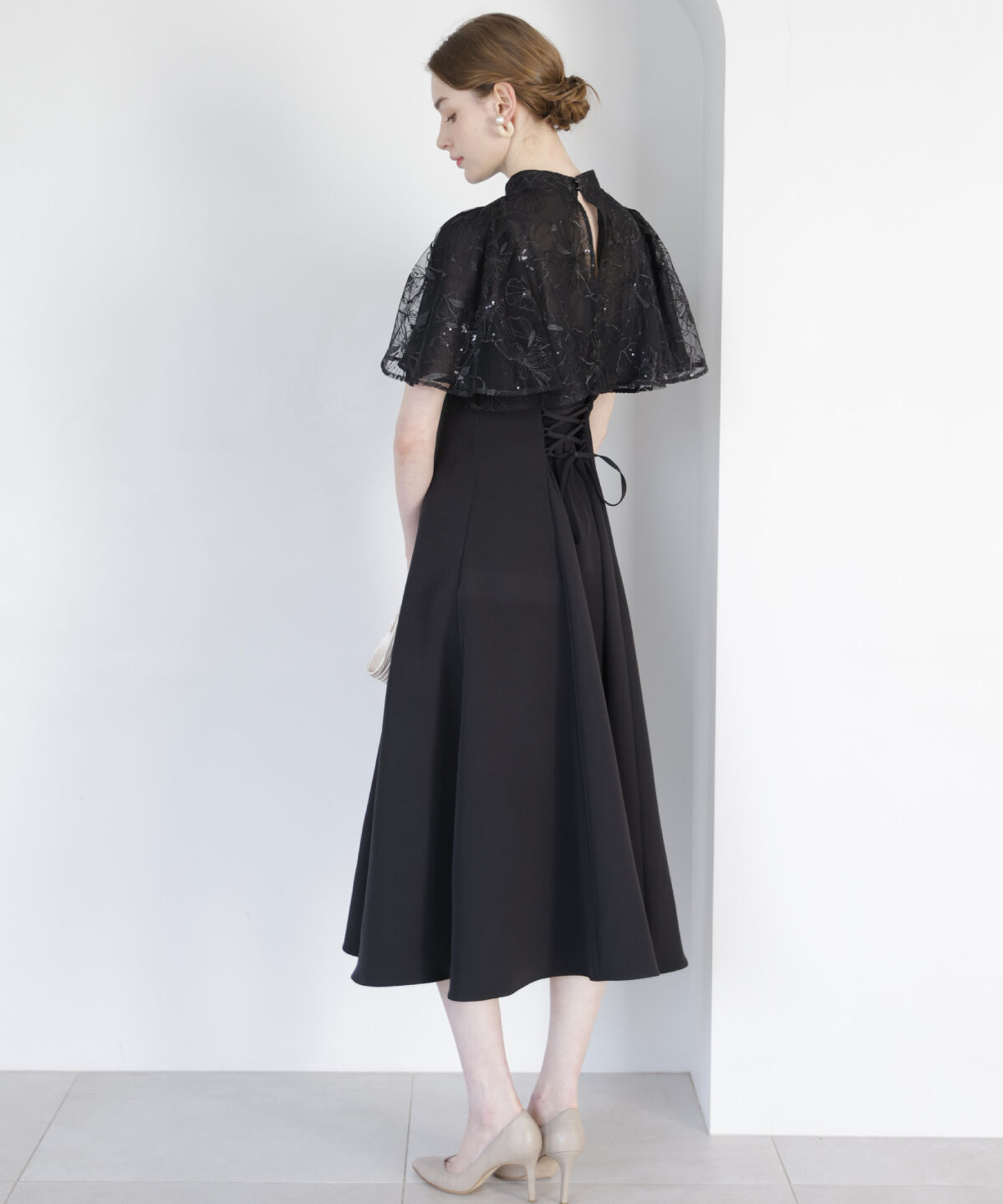 アンドクチュール「ラメフラワーチュールレイヤードドレス」|ドレス|