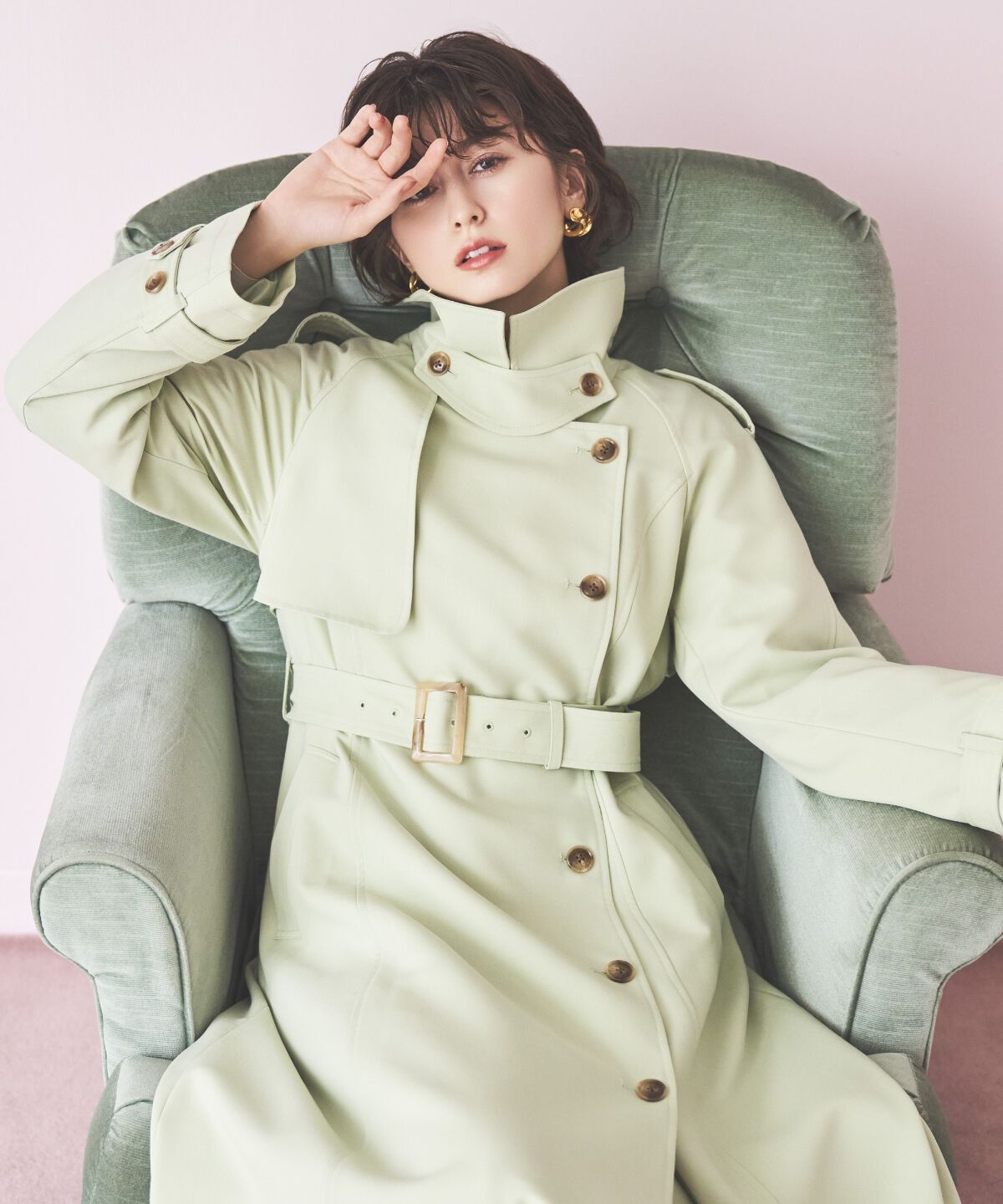 アンドクチュール「アイコニックトレンチコート」|トレンチコート|グリーン